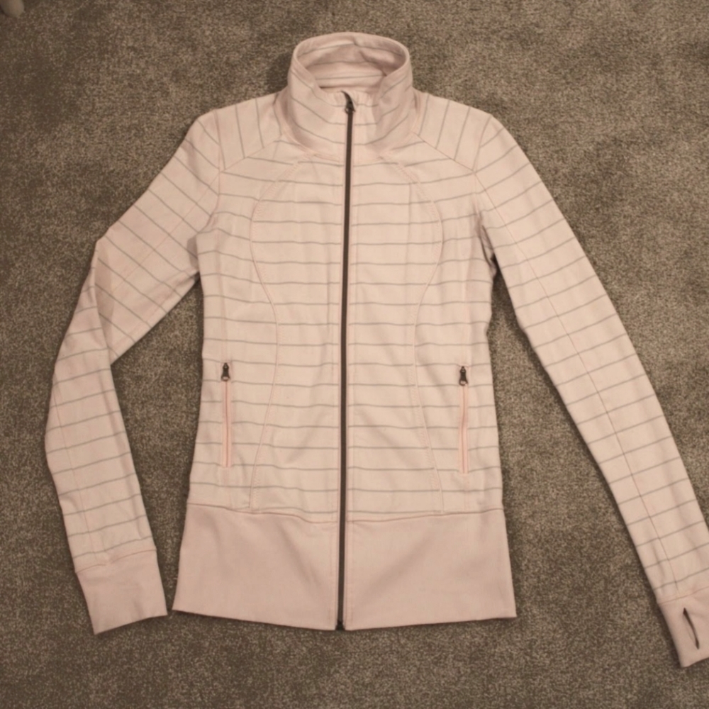 Lululemon Asana Light Pink + Gray Jacket